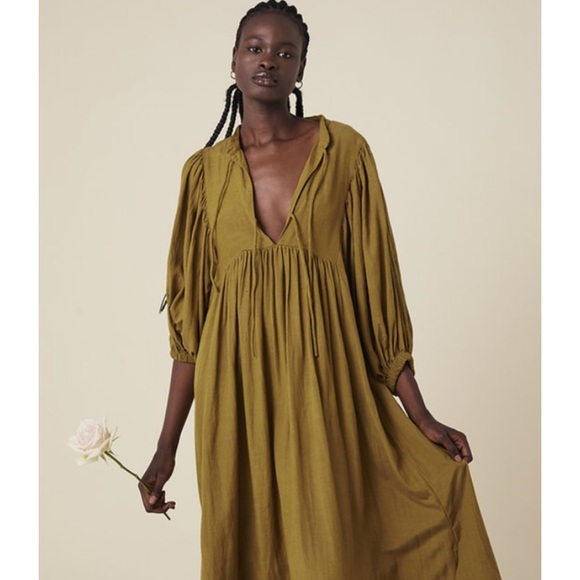 Opia clover olive green maxi dress size xl - Picture 4 of 8